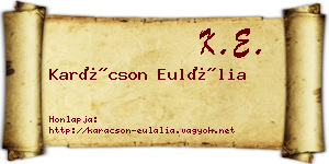 Karácson Eulália névjegykártya